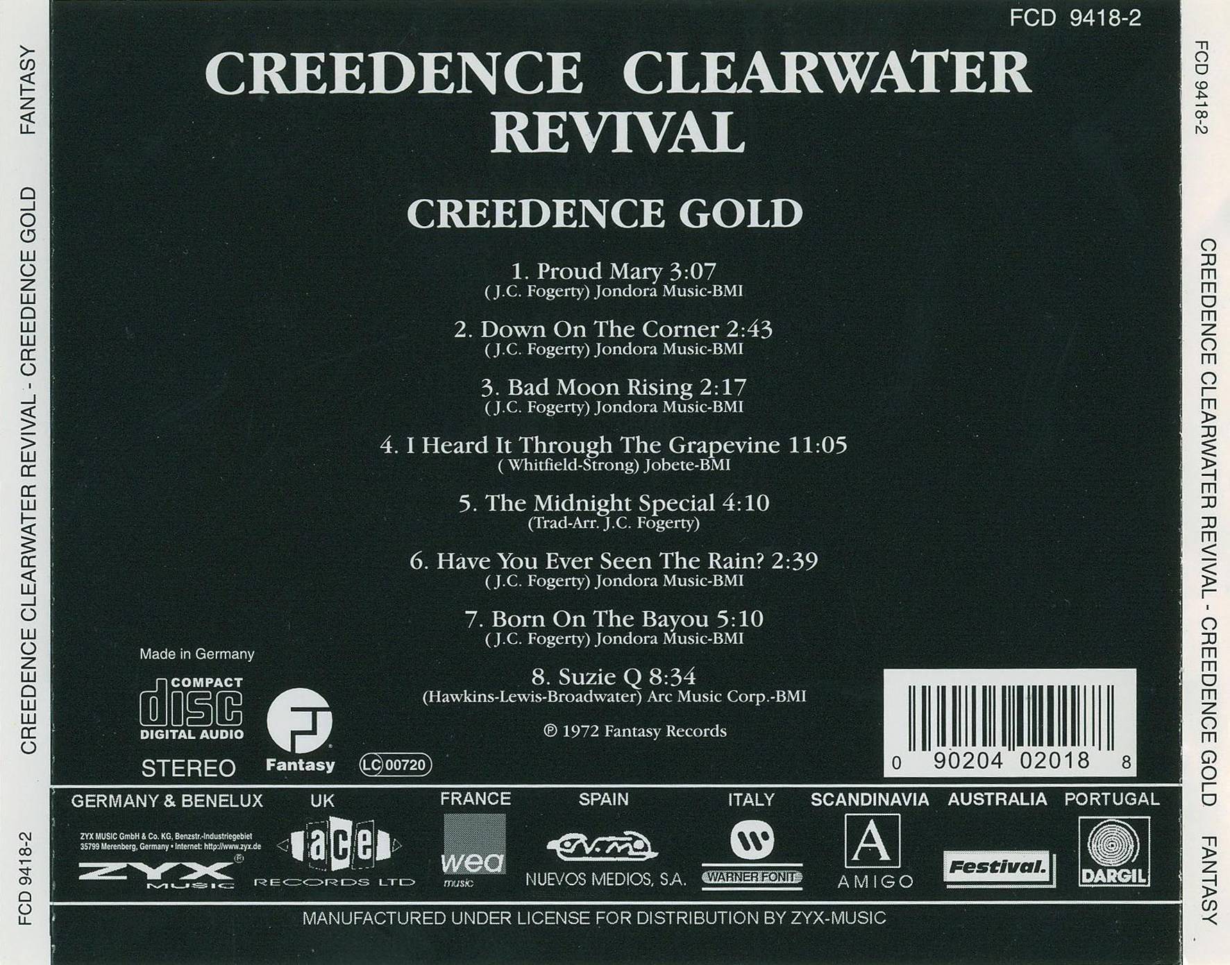 Creedence Clearwater Revival Creedence Gold : Back DE